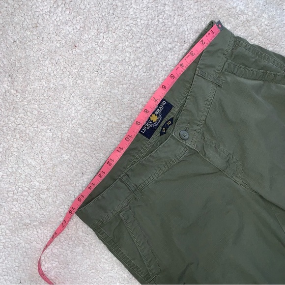 Lucky Brand Army Green Floral Embroidery Capri Pants size 10/30 - Picture 5 of 10